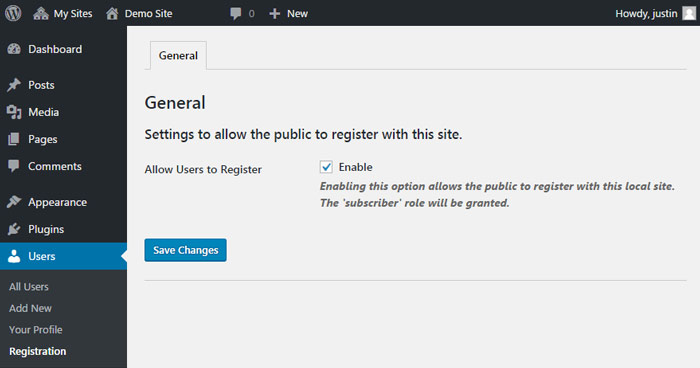 محدود کردن ثبت نام فقط برای یک سایت روی وردپرس شبکه با Network Subsite User Registration
