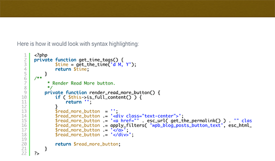 پیش نمایش کد با SyntaxHighlighter Code