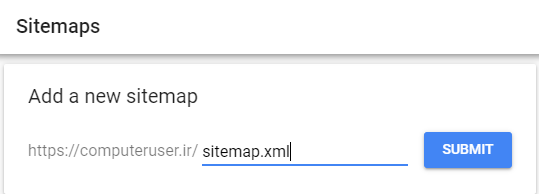وارد کردن نشانی نقشه سایت در Search Console