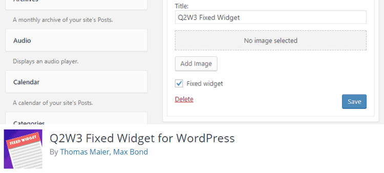 افزونه سایدبار چسبان Fixed Widget for WordPress
